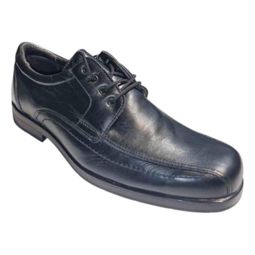 ARIADNA SÁNCHEZ Zapatos de Vestir de Piel Spiro, Cómodos y Flexibles, Suela Antideslizante, con Cordones, Regalos Originales para Hombre (Negro, Sistema Tallas Calzado EU, Adulto, Números, Ancho, 44)