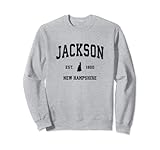 Photo Gallery jackson new hampshire nh - stampa sportiva vintage, colore: nero felpa Photo Gallery jackson new hampshire nh - stampa sportiva vintage, colore: nero felpa