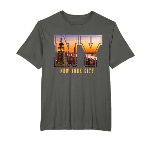 We Love New York City - NY NYC Apparel Co. Herren Vintage NYC Skyline T-Shirt, Schwarz, S