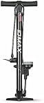 Bike Pump, IDMAX Ergonomic Bike Floor Pump Bicycle Tire Inflator Bicycle Air Pump Portable Inflator Pump with Gauge & Smart Valve Head,Compatible with Universal Presta and Schrader Valve Yellow&Black