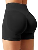 YEOREO SoftHue Damen Sport Shorts Invisible Scrunch Butt Lifting Gym Workout Shorts 4.5\ Seamless Kurze Leggings Damen Push Up Booty Biker Shorts Schwarz M