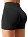 YEOREO SoftHue Damen Sport Shorts Invisible Scrunch Butt Lifting Gym Workout Shorts 4.5" Seamless Kurze Leggings Damen Push Up Booty Biker Shorts Schwarz L