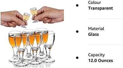 REATR 6PACK 12ml 0.4oz Unique Mini Wine Shot Glasses Set of 6 Sake Glass Set Chinese Liquor Spirit Baijiu Sake Glass Cup Clear Alcohol Mini Shot Glass with Stem Small Drinking Glass Gift Mini Glass