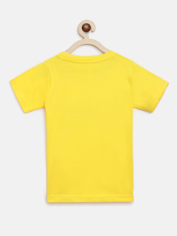 Image of BAUS Cotton Casual Regular Fit Half Sleeve Fat Panda T-Shirt for Boys (Yellow)