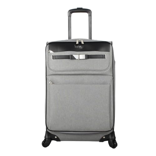 Nicole Miller Designer Luggage Collection - Expandable 24 Inch Softside Bag - Durable Mid-sized Lightweight Checked Suitcase with 4-Rolling Spinner Wheels2