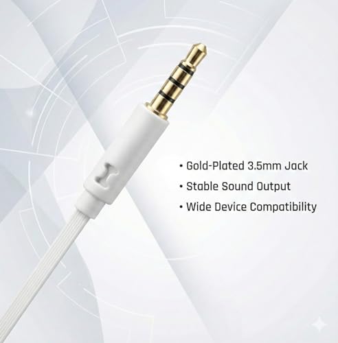 Image of GSP NEO II Wired inEar Earphone with in-Line Call Control, Powerful HD Mic, Clear Sound, Stylish & Lightweight Compatible with Oneplus,Samsung,Oppo,Vivo,Redmi Having 3.5mm Jack- White