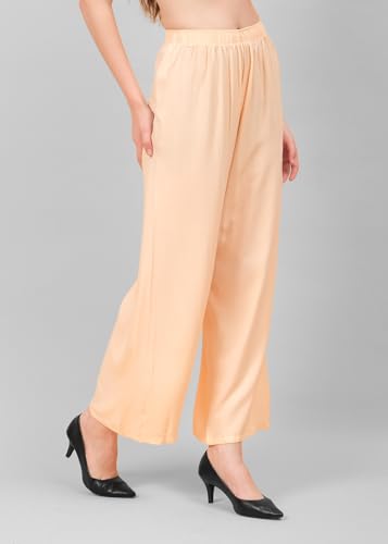 Image of Go Gazab - Stylish Women's Palazzo: Trendy Rayon Solid Color Ethnic Wear Palazzo