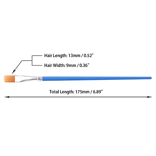 60 Pcs 9Mm Wide Flat Paint Brushes Set With Nylon Hair,Small Brush Bulk For Detail Painting,Short Plastic Handle,Acrylic Oil Watercolor Fine Art Painting For Kids,Students,Starter,Teens, Adults, Artis #TOP1