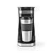 Nedis - Máquina de café - Diseño de acero inoxidable - Vaso de viaje con tapa - Aislamiento de doble pared - Función antigoteo - 1 taza a la vez - 0,4 L - Negro / Plata