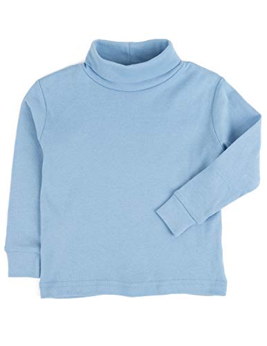 Image of Leveret Girls Boys & Toddler Solid Turtleneck 100% Cotton Kids Shirt (2 Toddler-14 Years) Variety of Colors