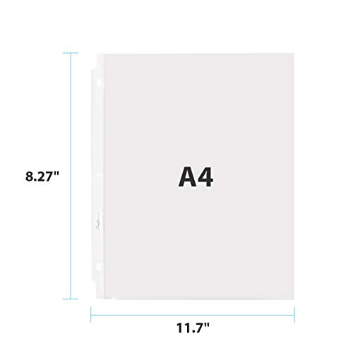 Craftinova 400 Sheet Protectors, 11 Hole Lightweight Binder Sleeves, Designed to Protect Frequently Used 8.5 x 11 Papers, Acid and PVC Free, Clear Plastic Design, 9.25 x 11.25 Top Loaded …