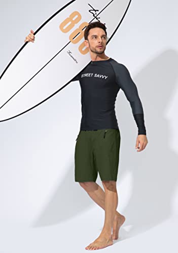 Image of Men's Swim Trunks Quick Dry Board Shorts with Zipper Pockets Beach Shorts Bathing Suits for Men - No Mesh Liner