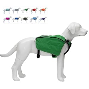 Dog Backpack for Hiking, Multifunctional Dog Day Pack Zippered Travel Dog Saddle Bag Outdoor Hiking Backpack with 2 Capacious Side Pockets for Small Medium Large Dogs Green M