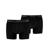 Puma-Branding PUMA Herren Basic Boxer 2P Unterwäsche, schwarz (Black), XL