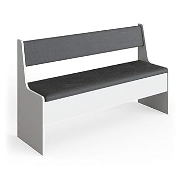 Vicco Dining room corner bench Roman, White/Anthracite, 136 x 42 cm