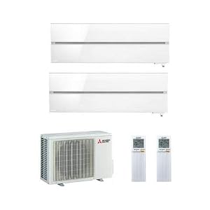 Klimaanlage Dual Split Inverter 9000 + 12000 BTU, Energieeffizienzklasse A+++/A+, Luftentfeuchter-Funktion, Kirigamine MSZLN-VGB E1