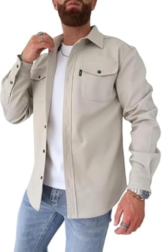 ArknAv Chaqueta para hombre, estilo informal, elegante, camisa informal para hombre juvenil | Ya disponible en tu tienda friki favorita! En mundofriki.es!