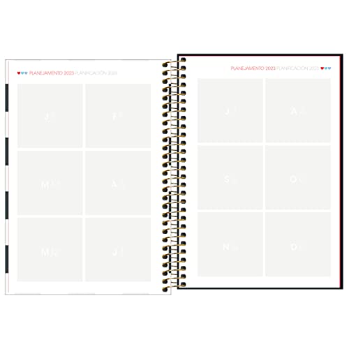 Planner Espiral 12,9 x 18,8 cm West Village 2023 - Fundo Branco com Quadriculado - Tilibra, Modelo: