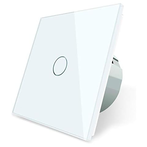 LIVOLO Light Wall Switch(No Neutral) with LED Indicator,Touch Glass Switches,1 Gang 1 Way,602600111 Cover
