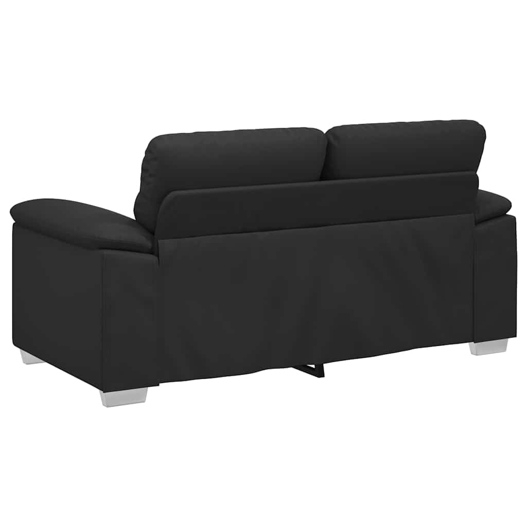 Sofá de 2 plazas, color negro, 160 x 81 x 84 cm, piel sintética, sofá de dos plazas con amplios reposabrazos, diseño moderno, robusto y ahorra espacio, para pequeñas salas de estar, oficinas