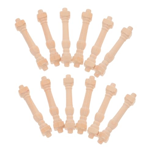 TOBBOMEY 12 Pcs Scale Micro Landscape Accessories Decorative Columns for Dollhouse Stair Balustrades and Miniature Ornaments