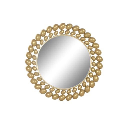 Espejo Hierro Cristal 70X3X70 Dorado