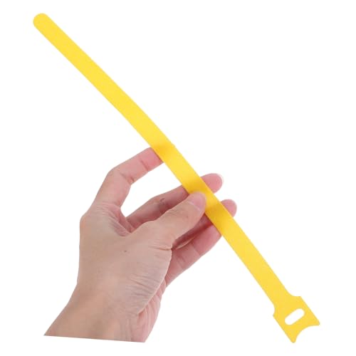 jojofuny 100pcs Bridas Reutilizables para Cables con Cinta Autoadhesiva para Gestión de Cables bajo Escritorio y Envoltura de Cables Amarillo 12x300mm miniatura 4