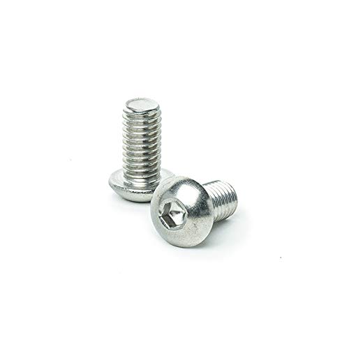 3/8-16 x 3/4“ Button Head Socket Cap Screws, Allen Socket Drive, Stainless Steel 18-8, Full Thread, Bright Finish, Machine Thread, Quantity 10 by Bridge Fasteners