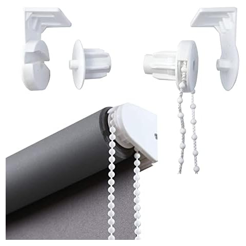 Roller Blind Fittings,25mm Child Safe Plastic Spare Roller Blind Replacement Repair Kit ,Curtain Roller Blind Accessories with Beaded Chain Spare Kit for Curtain Rods/Blackout Roller Blind Brackets Cover