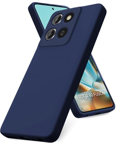 Image of DIZORO Microfiber Candy Case for Motorola Edge 60 Stylus 5G Smooth Touch Cushion Liquid Soft Silicone Gel Rubber Phone Cases Non-Slip Full Body Protective Shockproof Back Cover- New Navy Blue