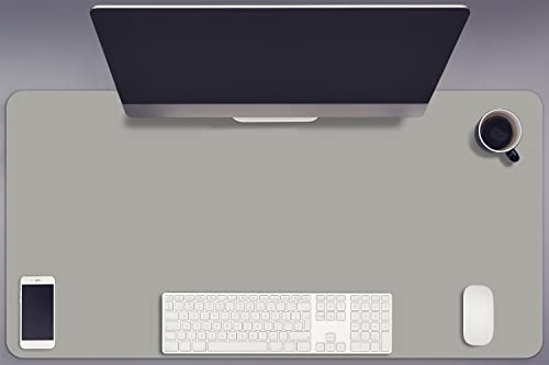 Sous-main de bureau vinyle gris idéal pour coin informatique ou gaming