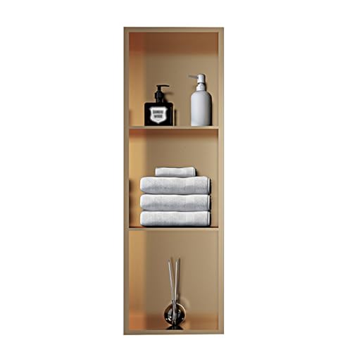 MHJKHG Shower Niche 304 Stainless Steel Shower Niche Three-Tier Shower Niche Shelf Waterproof Recessed Insert Storage Shower Caddy