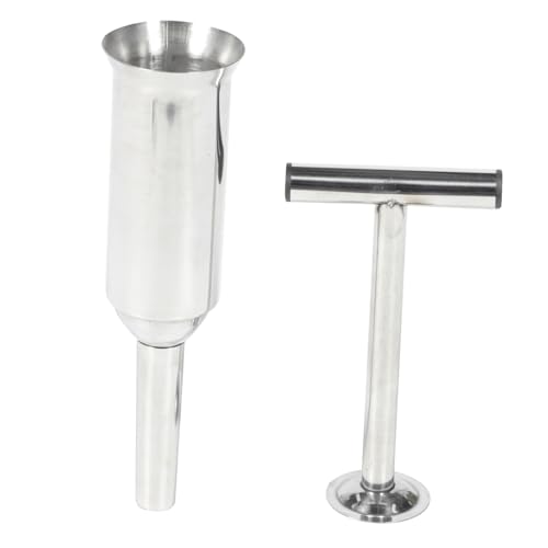 DINHEAROM 1pc Stainless Steel Manual Sausage Stuffer Tool for Homemade Sausage Making Non-rusting Meat Filler for Kitchen Use Easy to to Handle
