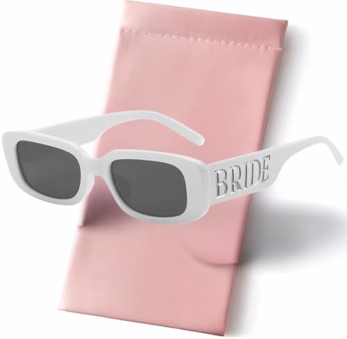 Bride Sunglasses White Wedding Sunglasses for Women Wedding Bridal Sunglass for Bridal Shower Gifts Lightweight Bridal Party Gifts Perfect Fit for Most Face Shapes Bride to be4