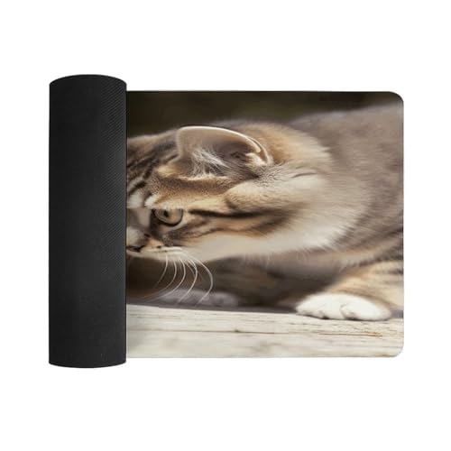 Cat and Butterfly Desk Pad con Base de Goma Grande miniatura 3