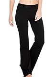Houmous S-XXXL 29''31''33''35'' Inseam Women's Cotton Bootcut Pants Inner Pocket(Regular-33 Inseam-Black, X-Large)