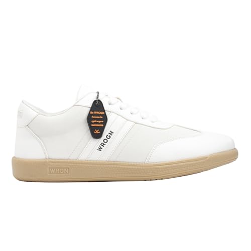 Image of WROGN Men's Lace-up Sneakers | Solid with Graphic Detail
