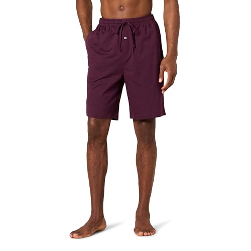 Amazon Essentials Mens 9 Knit Pajama Shorts with Drawstring Elastic Waistband (Available in Big & Tall) Burgundy X-Small