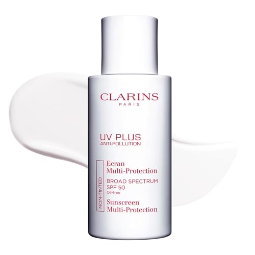 Clarins UV Plus Anti Pollution Sunscreen for Face | Broad Spectrum SPF 50 | Oil Free, No White Cast | UVA/UVB and Pollution Protection | Protective Antioxidants | All Skin Types