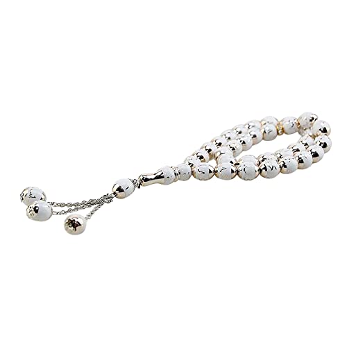 Moonlove 12MM 33 Muslim Prayer Beads Tasbih Zikr Resin Meditation Mala Bracelet Islamic Rosary Religion Relief Eid Ramadan Gift Misbaha Round Ball Beads