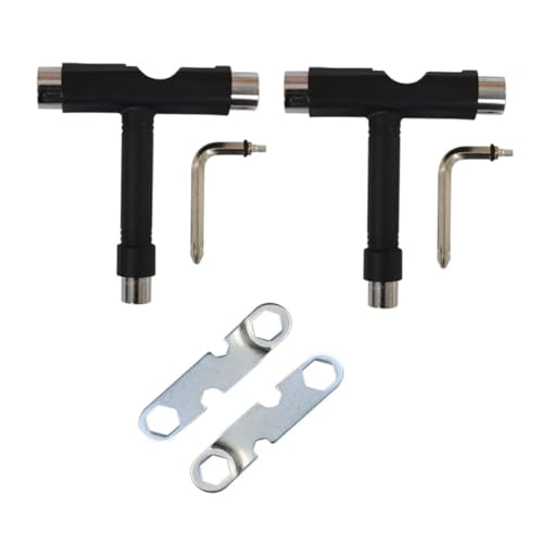 Mikikit 4pcs Multi-Functional Skateboard Tool Kit T-Type Wrench and Portable