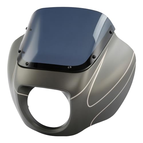 Image of Front Headlight Quarter Fairing Windshield Fit For Harley Softail Low Rider FXLR S FXLRS 2018-2025 Street Bob FXBB FXBBS 2018-2025 Softail Standard FXST 2020-2024 Industrial Gray
