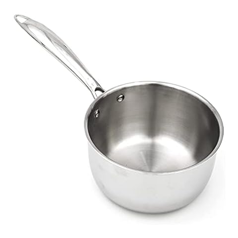 Highkind Tri-Ply Stainless Steel Multi Purpose Heavy Weight Extra Deep, Steek Food, Induction & Dishwasher Friendly Durable Cookware - (Sauce Pan, 16 cm) Cover