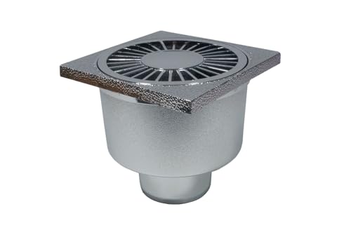 RUG Badablauf verchromt 100x100mm DN50 Duschablauf Bodenablauf Wasserablauf Bad