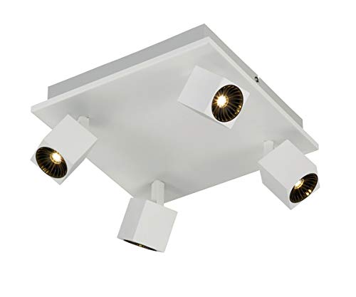 Foco LED Trio Leuchten Cuba blanco mate con 5 bombillas de alta eficiencia energetica