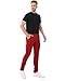 TEGIAS Mens Slim Fit Jeans 7 Pockets Stretch Skinny Denim Jeans for Men Fashion,Red 38