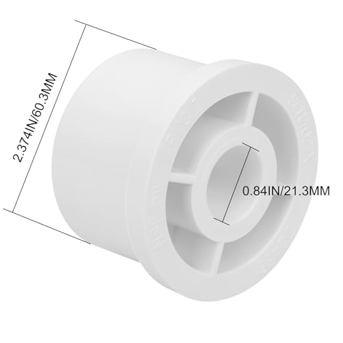 Lswteiz 6Pack 2"x 1/2" PVC Reducing Bushing Adapter Pipe Fitting (Socket x Socket) SCH40 PVC Reducer Bushing Pipe Fittings for Home Sewer Plumbing by Lswteiz - Used condition - Image 3