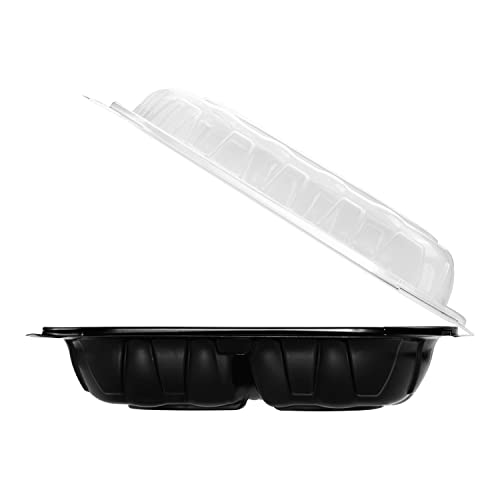 Karat Fp-Phc10259Pp-3C 10.25"X 9" Premium Pp Hinged Container, 3 Compartments - 150 C #TOP5