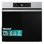 Hisense BI626PXUPUK - Built-in 77L Electric Single Oven - Stainless Steel with Fast preheat, Even Bake, 300°C Pizza Mode, Frozen Food Mode, Pyrolytic Self Clean - A+ Rated, Extra Large