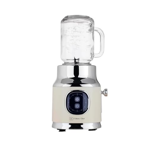 FRIGIDAIRE ESMM100-CREAM Retro Smoothie Maker Blender with Mason Jar, Perfect for Shakes and Smoothies, 300-Watt, Cream